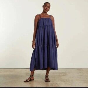 NAVY BILLOW TIERED MAXI DRESS SZ XL
